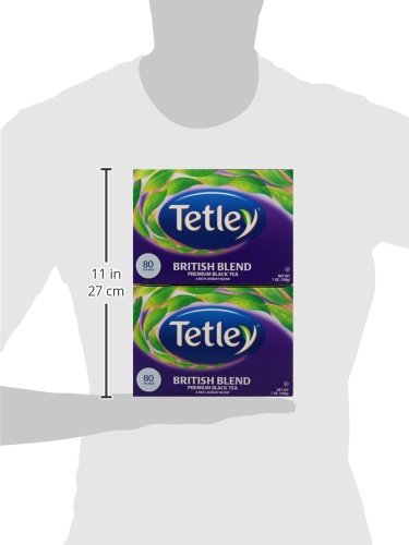 Tetley British Blend Premium Black, 80-Count Tea Bags, 7 Ounce, (Pack of 6)