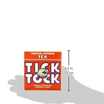 TICK TOCK TEAS Original Rooibos Organic Tea, Red Box, 3.5 Ounce