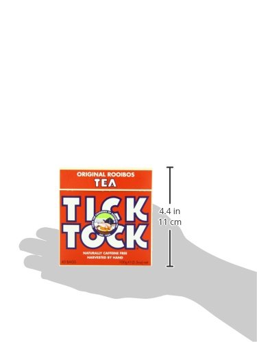 TICK TOCK TEAS Original Rooibos Organic Tea, Red Box, 3.5 Ounce