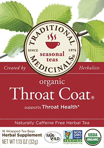 Traditional Medicinals Organic Throat Coat Tea, 16 Tea Bags (Pack of 6)