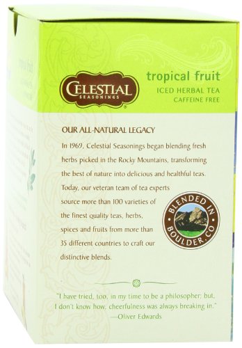 Celestial Seasonings Tropical Fruit Cool Brew Iced Herbal Tea, 40 Count 3.2 Ounce Boxes (Pack of 6)