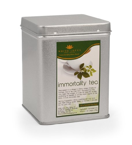 White Lotus Anti Aging-Jiaogulan Tea -Gynostemma-Jiao Gu Lan Tea- Premium grade ‘Immortality tea’ in Pyramid tea bags- Free from Caffeine!- BY FAMOUS ANTI AGING EXPERTS