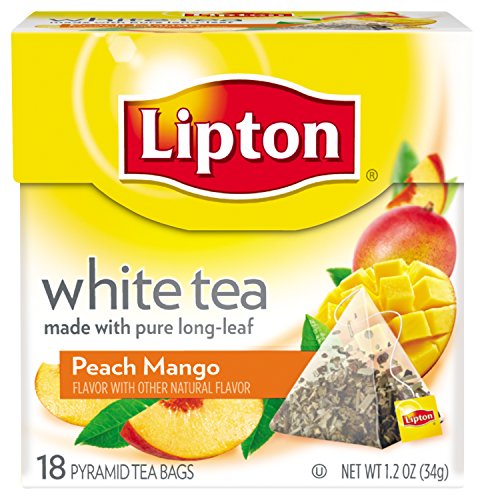 Lipton Pyramid Tea Bag, White Tea with Island Mango and Peach Flavor, 18 Count Tea Bag