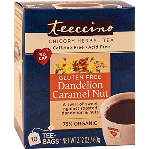 Teeccino Herbal Coffee Alternative Tee-Bags, Gluten-Free Dandelion