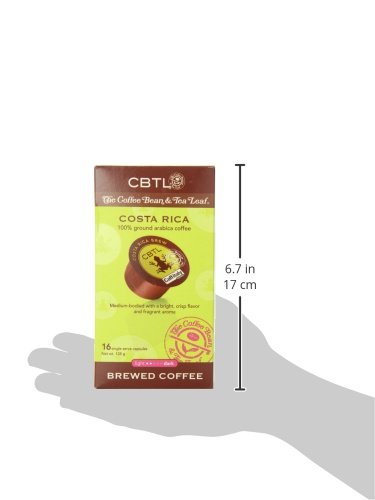 CBTL Costa Rica Brew Coffee Capsules By The Coffee Bean & Tea Leaf, 16-Count Box