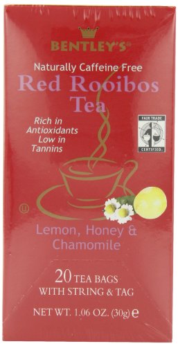 Bentley’s Finest Tea Royal Lemon Honey and Chamomile Rooibos Tea Fair Trade Certified Box, 20-Count (Pack of 6)