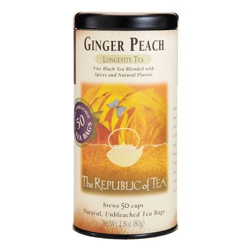 The Republic Of Tea Ginger Peach Black Tea 50 Teabags