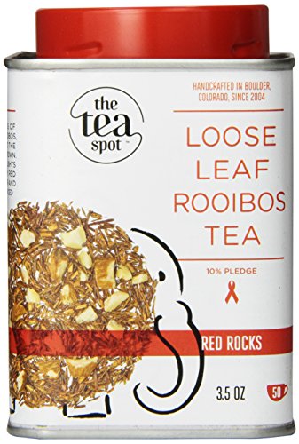 The TeaSpot Red Rocks, Rooibos Loose Leaf Tea With Vanilla & Almond Bits, 3.5-Ounce Tin