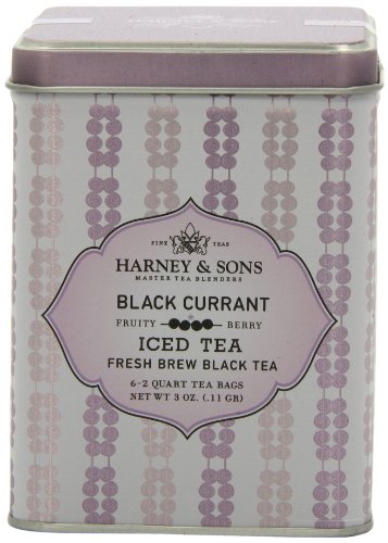 Harney & Sons Black Currant Iced Tea, 6 Brew Pouches