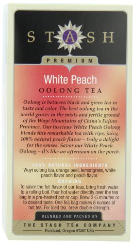 Stash White Peach Oolong Tea with Wuyi Oolong , 1.2 Ounce Box, 18 Count