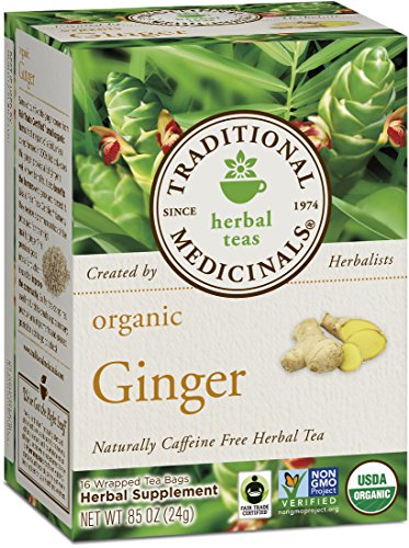 Traditional Medicinals Organic Ginger Tea, 16 Tea Bags (Pack of 6)