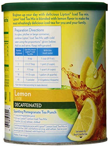 Lipton Iced Tea Mix, Decaffeinated Lemon Sweetened (1 lbs 9.1 ounces) (Pack of 3)