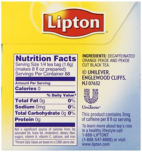 Lipton Decaffeinated Cold Brew, Family Size Tea Bags, 22 Count (Pack of 3)