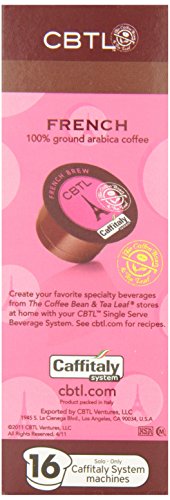 CBTL French Brew Coffee Capsules By The Coffee Bean & Tea Leaf, 128 Grams,16-Count Box