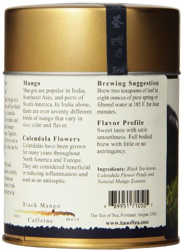 The Tao of Tea, Black Mango Black Tea, Loose Leaf,  4 Ounce Tin