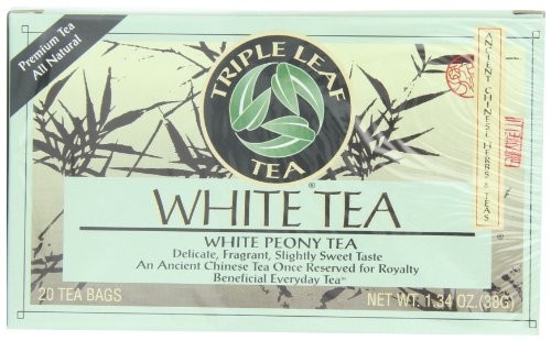 Triple Leaf Tea, Tea Bags, White Peony Tea, 1.34 Oz  Bags, 20-Count Boxes (Pack of 6)