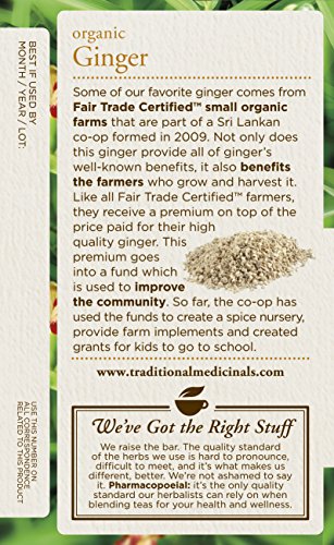 Traditional Medicinals Organic Ginger Tea, 16 Tea Bags (Pack of 6)