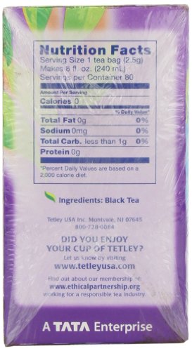 Tetley British Blend Premium Black, 80-Count Tea Bags, 7 Ounce, (Pack of 6)