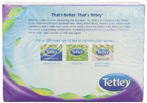 Tetley British Blend Premium Black, 80-Count Tea Bags, 7 Ounce, (Pack of 6)