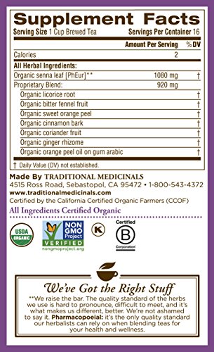 Traditional Medicinals Organic Smooth Move Tea, 16 Tea Bags (Pack of 6)
