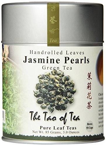 The Tao of Tea, Handrolled Jasmine Pearls Green Tea, Loose Leaf,  4 Ounce Tin