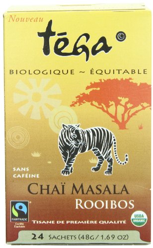 Tega Organic Rooibos Tea, Masala Chai, 24-Count