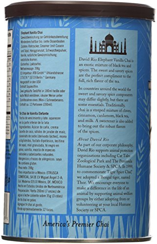 David Rio Elephant Vanilla Chai, 14oz. – 2 canisters