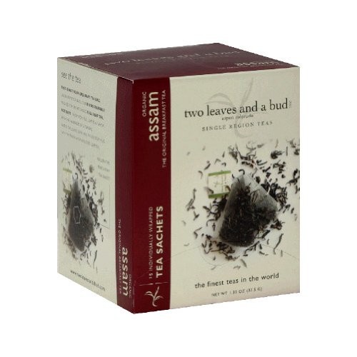 Two Leaves Tea Company Organic Assam Black Tea,15-Count Boxes (Pack of 6)