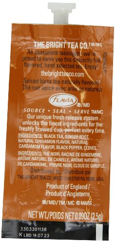 FLAVIA Tea, Chai Spice, 20-Count Fresh Packs (Pack of 5)