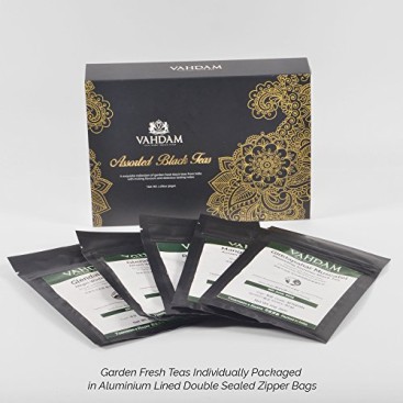 Assorted Black Teas – Loose Leaf Tea Samplers –   5 TEAS – Exclusive Tea Gifts Set   – 25 Servings – Perfect Holiday Christmas Gift Box