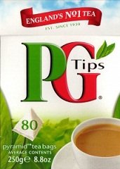 PG tips Black Tea, 80 Count Box 80pyramid tea bags(pack of 6)