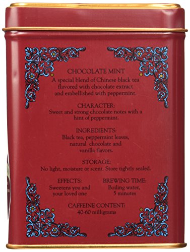 Harney and Sons Chocolate Mint, Flavored Black Tea – 20 Sachets per Tin