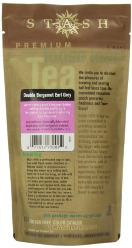 Stash Tea Double Bergamot Earl Grey Loose Leaf Tea, 3.5 Ounce Pouch