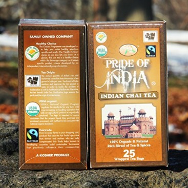 Pride Of India – Organic Indian Chai Tea, 25 Tea Bags REGULAR PRICE: $6.99, HOLIDAY LIMITED TIME SALE PRICE: $5.99