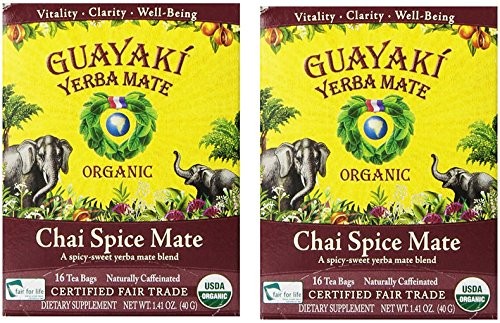 Guayaki Chai Spice Mate Tea Bags, 100% Organic, 16 Tea Bags (Pack of 2)