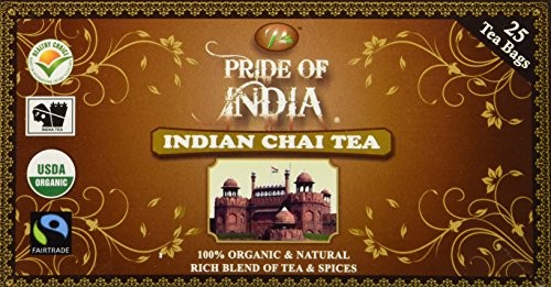 Pride Of India – Organic Indian Chai Tea, 25 Tea Bags REGULAR PRICE: $6.99, HOLIDAY LIMITED TIME SALE PRICE: $5.99