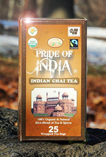 Pride Of India – Organic Indian Chai Tea, 25 Tea Bags REGULAR PRICE: $6.99, HOLIDAY LIMITED TIME SALE PRICE: $5.99