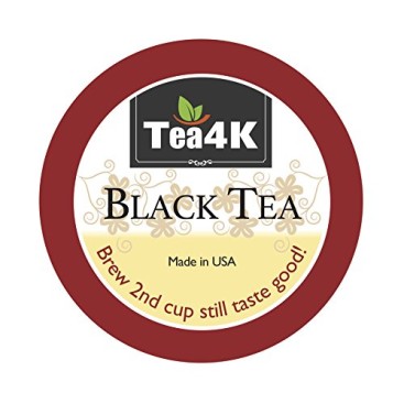 36 Count Tea4k Black Tea Single Serve Cups for Keurig K-Cup Brewer, Gluten Free, Non-GMO Certified, Made in USA