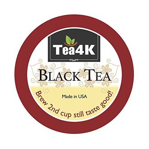 36 Count Tea4k Black Tea Single Serve Cups for Keurig K-Cup Brewer, Gluten Free, Non-GMO Certified, Made in USA