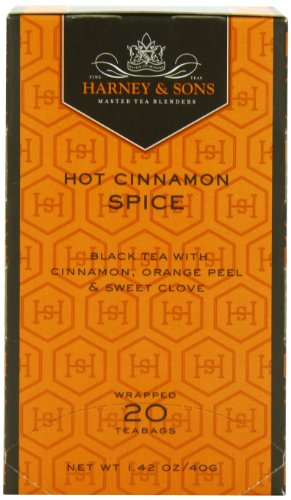 Harney and Sons Premium Tea Bags, Hot Cinnamon Spice, 20 Count