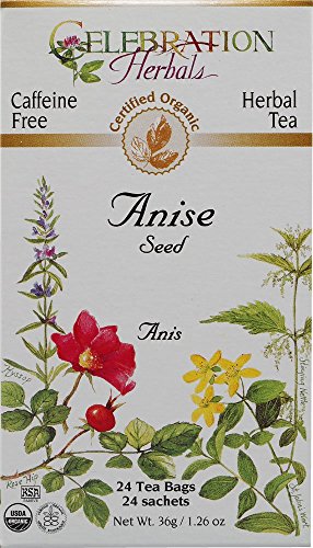 Celebration Herbals Organic Anise Seed Tea Caffeine Free, 24 Herbal Bags