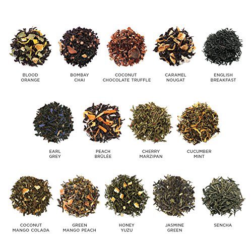 Tea Forté SINGLE STEEPS Loose Leaf TEA CHEST, 28 Different Single Serve Pouches – Black Tea, Green Tea, White Tea, Herbal Tea