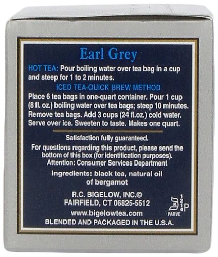 Bigelow Earl Grey Black Tea, 20-Count Boxes (Pack of 6)