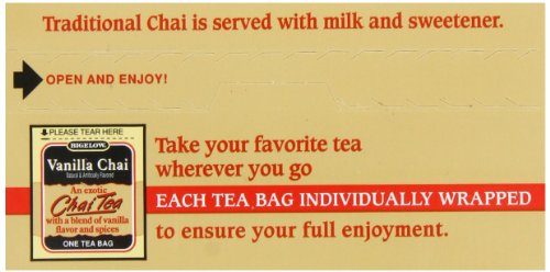 Bigelow Vanilla Chai Tea, 20-Count Boxes (Pack of 6)