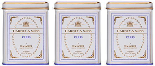 Harney and Sons Classic Tea Sachet in Tin, Paris, 20 Count (Pack of 3)