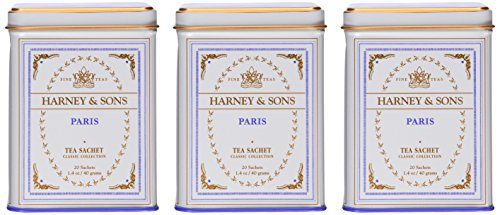 Harney and Sons Classic Tea Sachet in Tin, Paris, 20 Count (Pack of 3)