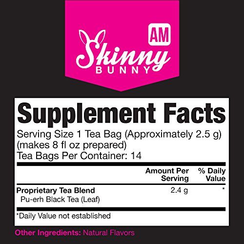 Skinny Bunny AM Tea Weight Loss & Detox Tea: Manage Weight, Support Immune System, Healthy Cleanse & Promote Health with Antioxidants (Single Cans)