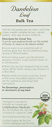 Celebration Herbals Dandelion Leaf Tea Organic Loose Pack