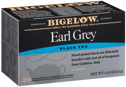 Bigelow Earl Grey Black Tea, 20-Count Boxes (Pack of 6)