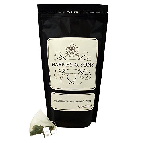 Harney & Sons Decaffeinated Hot Cinnamon Spice Tea, 50 Count Sachet Bag